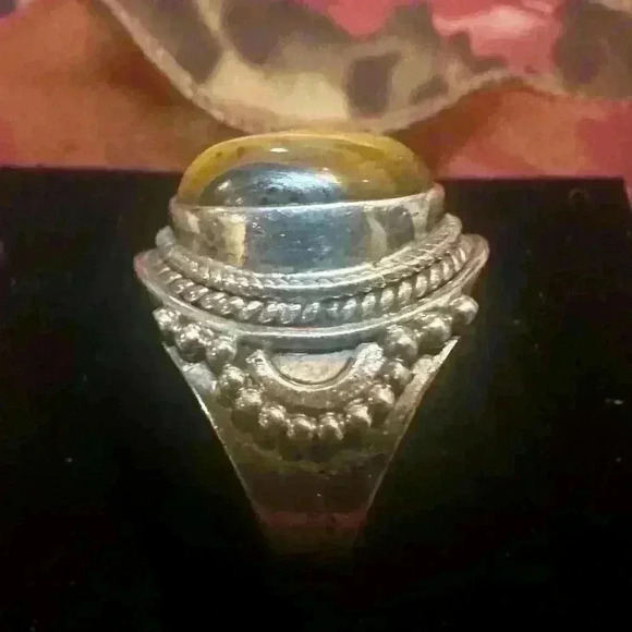 HandCrafted Sterling Silver 925 Stamped Genuine Tiger Eye Ring 7 - Picture 5 of 12